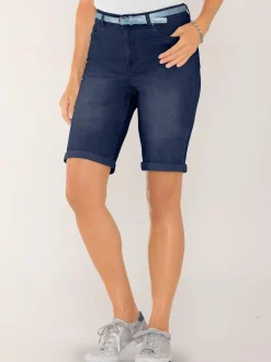 Bermuda en jean livré avec ceinture