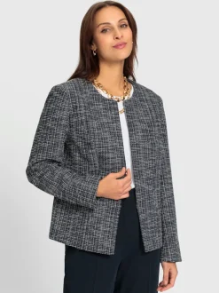 Blazer bouclé fermeture crochet discrète