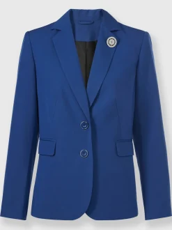 Blazer col à revers en polyester recyclé et coupe affinante