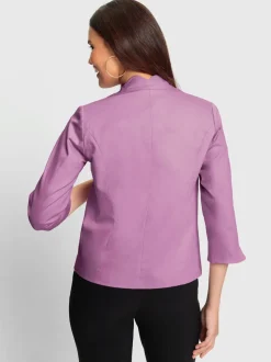 Blazer court ouvert et manches trois quarts romantique