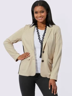 Blazer en jersey viscose à manches longues et poches à rabat