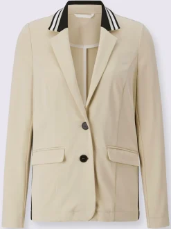 Blazer en jersey viscose à manches longues et poches à rabat