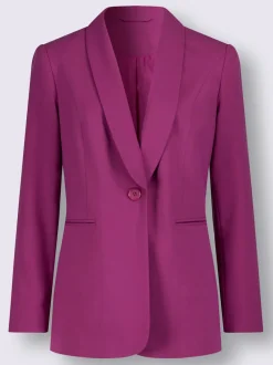 Blazer mélange de matières facile d'entretien