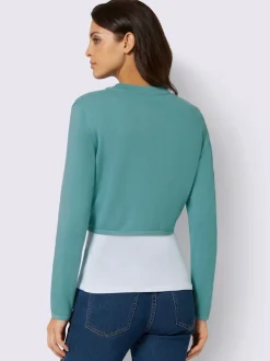Boléro court en coton et manches longues sans fermeture pour robe