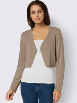 Boléro en coton tricot fin et manches longues sans fermeture