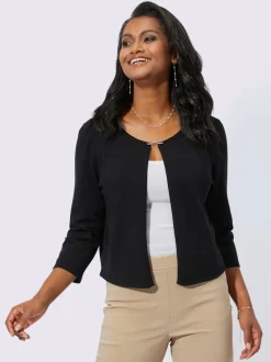 Boléro en tricot fin et viscose ECOVERO avec manches trois quart