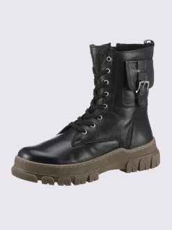 Bottines à lacets cuir nappa de vache