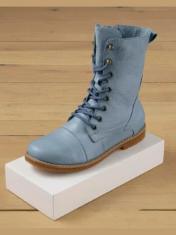 Bottines à lacets cuir nappa de vache