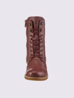 Bottines à lacets cuir nappa de vache