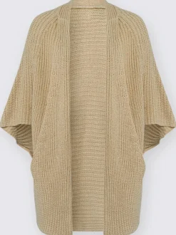 Cardigan oversize en maille coupe ouverte et poches