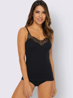 Chemise à bretelles côtes fines