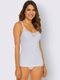 Chemise à bretelles côtes fines