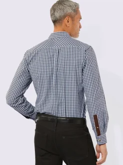 Chemise à carreaux finitions très contrastées