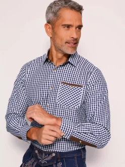 Chemise à carreaux finitions très contrastées