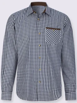 Chemise à carreaux finitions très contrastées