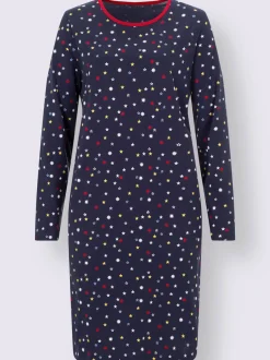 Chemise de nuit bleu marine motif étoilé