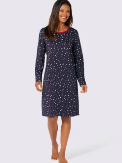 Chemise de nuit bleu marine motif étoilé