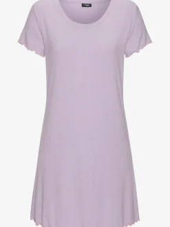 Chemise de nuit en matière côtelée