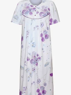 Chemise de nuit à fleurs et fronces discrètes