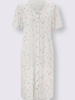 Chemise de nuit nervures et dentelle affinantes