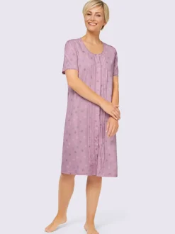 Chemise de nuit nervures et dentelle affinantes
