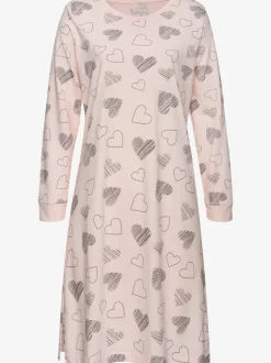 Chemise de nuit 2 robes t-shirt légères avec imprimé cœur