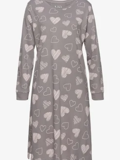 Chemise de nuit 2 robes t-shirt légères avec imprimé cœur