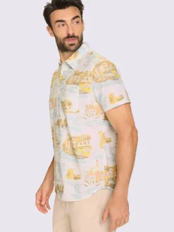 Chemise à manches courtes imprimé tendance