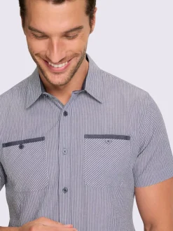 Chemise à manches courtes qualité seersucker
