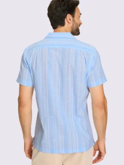 Chemise à manches courtes rayures en fils teintés