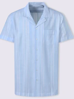 Chemise à manches courtes rayures en fils teintés