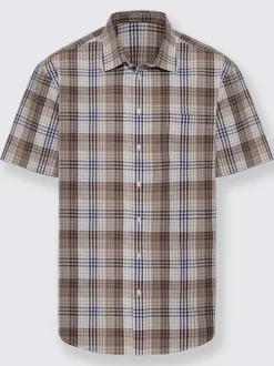 Chemise à manches courtes seersucker léger