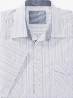 Chemise à manches courtes seersucker léger