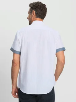 Chemise à manches courtes seersucker à repassage superflu
