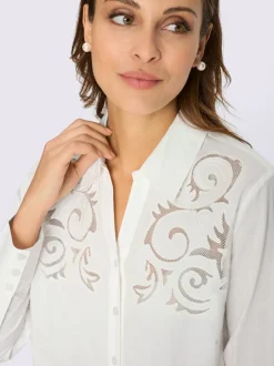 Chemisier en coton broderie doublée de résille