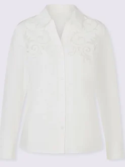 Chemisier en coton broderie doublée de résille