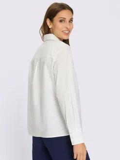 Chemisier en coton broderie doublée de résille