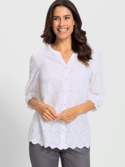 Chemisier en coton broderie intégrale