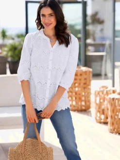 Chemisier en coton broderie intégrale