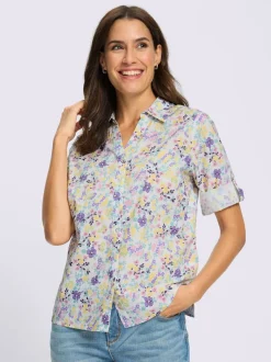 Chemisier en coton longueur des manches ajustable