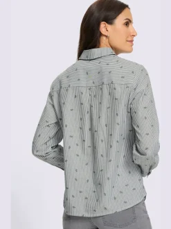 Chemisier en coton rayures en fils teintés