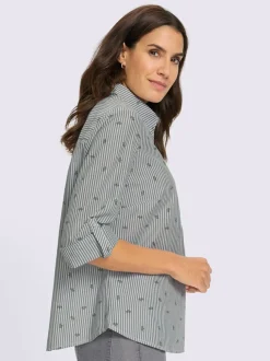 Chemisier en coton rayures en fils teintés