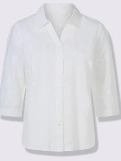 Chemisier en coton superbe broderie de madère