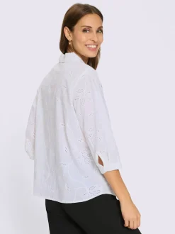 Chemisier en coton superbe broderie de madère