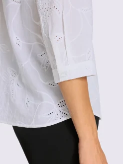 Chemisier en coton superbe broderie de madère