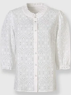 Chemisier en coton superbe broderie de madère
