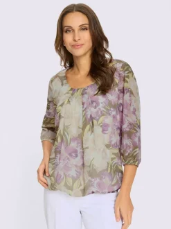 Chemisier en georgette motif floral féminin