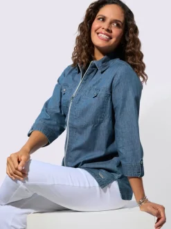 Chemisier en jean pur coton