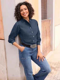 Chemisier en jean pur coton