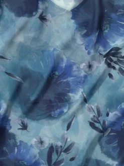 Chemisier fluide à motif aquarelle en Georgette à col en V